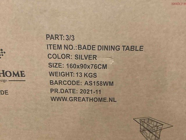 Great home eetkamertafel 160x90x75 - afbeelding 5 van  5