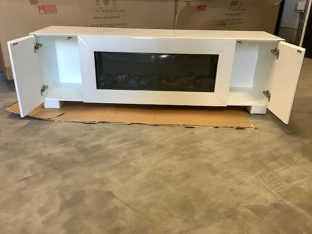 Great home tv meubel met sfeer haard 160x40x51 cm - afbeelding 3 van  3