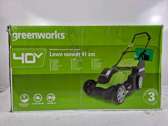 Greenworks 40 volt accu maaier - afbeelding 2 van  3