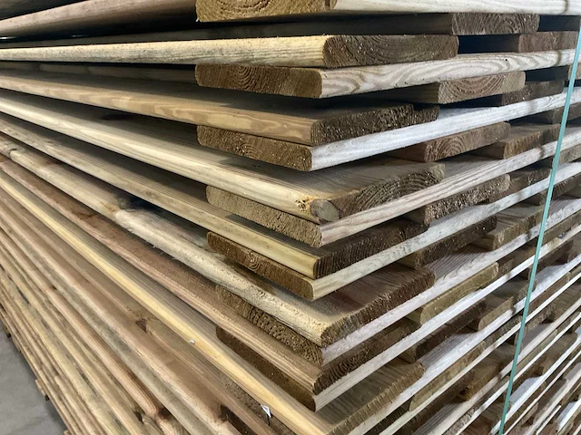 Grenen - 17-planks - houten tuinscherm geïmpregneerd 180x180 cm (2x) - afbeelding 3 van  6
