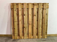 Grenen - 17-planks - houten tuinscherm geïmpregneerd 180x180 cm (2x) - afbeelding 1 van  6