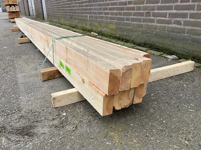 Grenen balk 500x10x4,5 cm (10x) - afbeelding 2 van  4