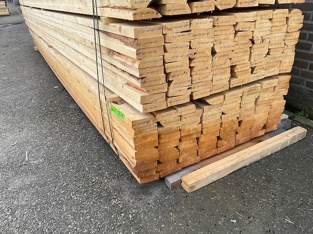 Grenen balk 500x12,5x4 cm (35x) - afbeelding 1 van  4
