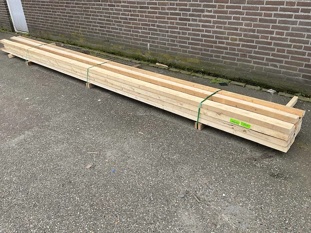 Grenen balk 550x10x5 cm (15x) - afbeelding 1 van  5