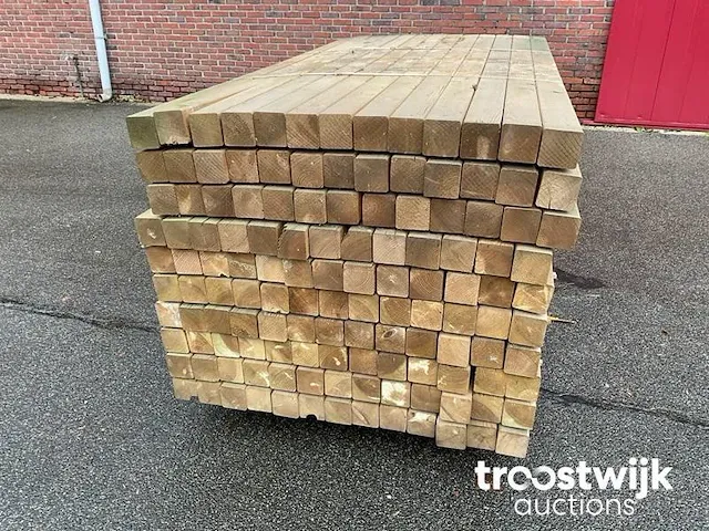 Grenen balk geïmpregneerd 220x8.8x8.8 cm - afbeelding 2 van  5