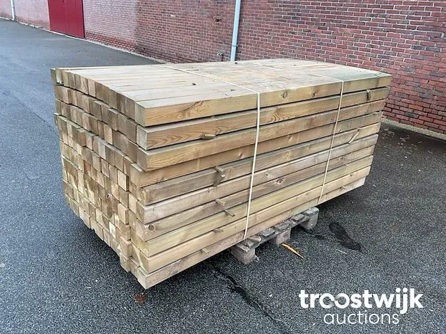 Grenen balk geïmpregneerd 220x8.8x8.8 cm - afbeelding 3 van  5
