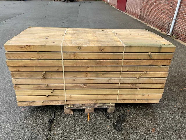 Grenen balk geïmpregneerd 240x8.8x8.8 cm (75x) - afbeelding 2 van  5
