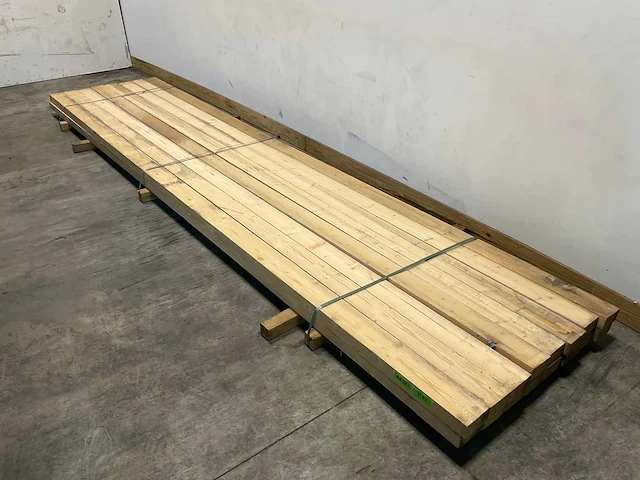 Grenen balken 480x13x6,5 cm (16x) - afbeelding 1 van  5