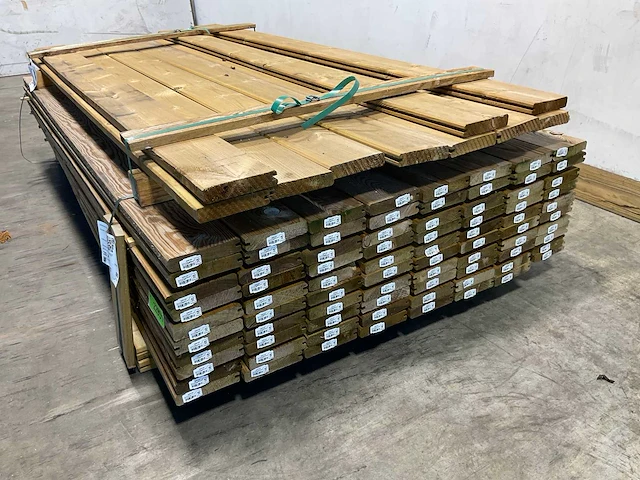 Grenen blokhutplank geïmpregneerd 200x13,5x2,8 cm (150x) - afbeelding 1 van  7