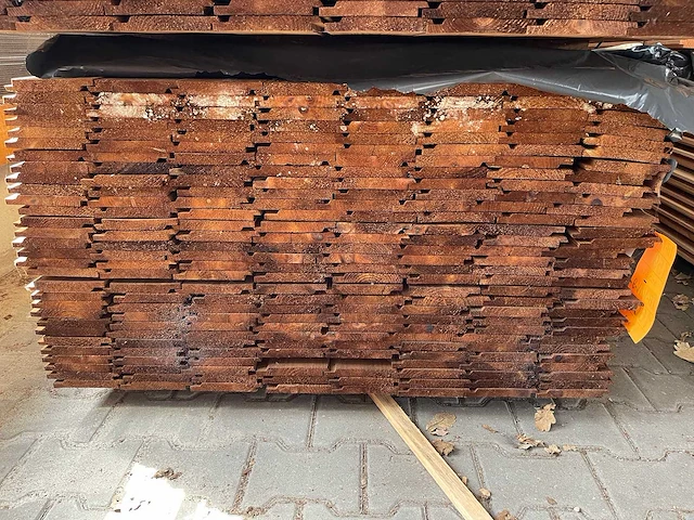 Grenen channelsiding bruin geïmpregneerd 4800x140x18mm (120x) - afbeelding 3 van  3