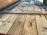 Grenen design profiel bruin geïmpregneerd 5100x140x18mm (105x) - afbeelding 1 van  3
