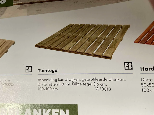 Grenen geïmpregneerde tuintegel 100x100 cm (20x) - afbeelding 2 van  10