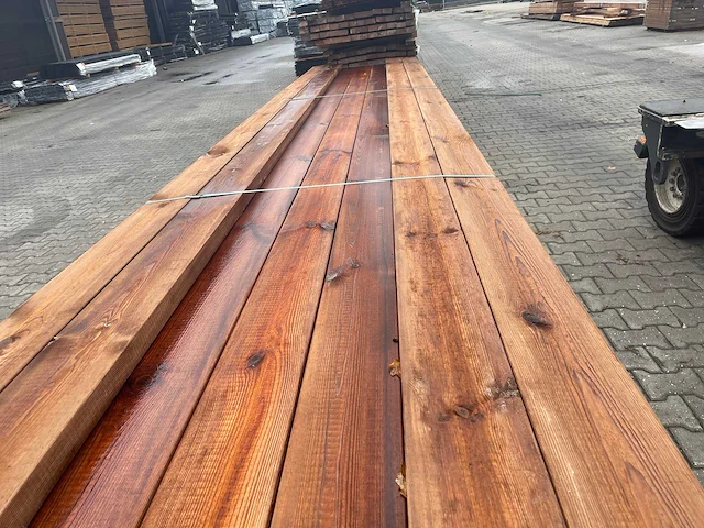 Grenen regels bruin geïmpregneerd 6000x145x45mm (51x) - afbeelding 1 van  3