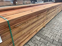 Grenen regels bruin geïmpregneerd 6000x145x45mm (51x) - afbeelding 2 van  3