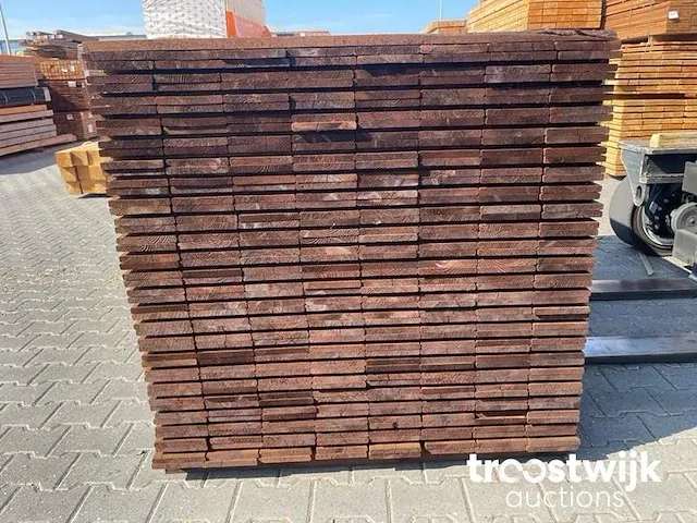 Grenen schuttingplanken bruin geïmpregneerd 16x140mm, lengte 180c,m - afbeelding 3 van  3