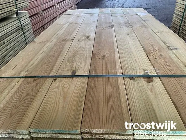 Grenen schuttingplanken groen geïmpregneerd 16x140mm, lengte 180cm - afbeelding 1 van  3
