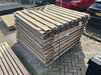 Grenen tuinscherm met trellis 21-planks 180x180 cm (20x) - afbeelding 1 van  14