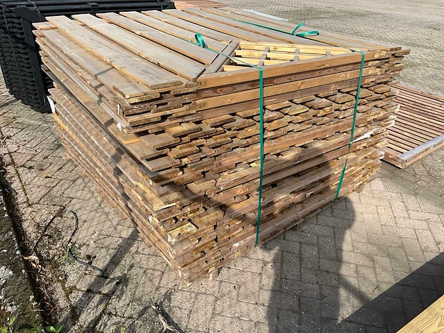 Grenen tuinscherm met trellis 21-planks 180x180 cm (20x) - afbeelding 13 van  14