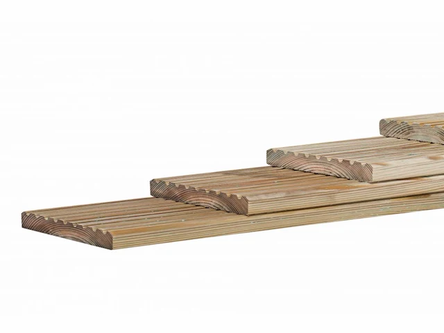 Grenen vlonderplank 400x14,5x2,8 cm (24x) - afbeelding 1 van  4