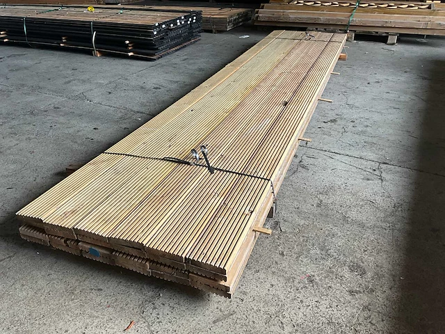 Grenen vlonderplank 400x14,5x2,8 cm (24x) - afbeelding 3 van  4