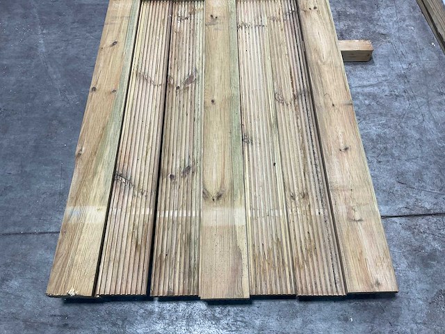 Grenen vlonderplank 500x14x2,8 cm (9x) - afbeelding 4 van  7