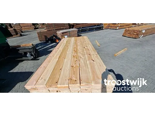 Grenen vlonderplanken glad geschaafd 25x140mm, lengte 245cm - afbeelding 1 van  3