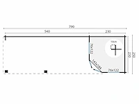 Gretel - tuinhuis 44mm 7900x2500x2820mm onbehandeld - afbeelding 2 van  5