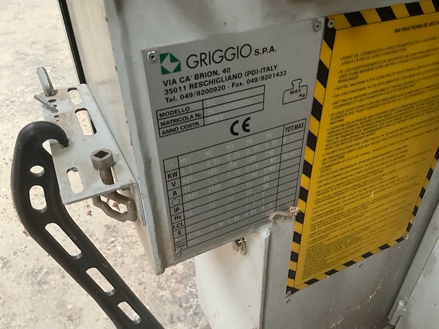 Griggio s.p.a tornado - paneelzaagmachine met afzuiginstallatie - afbeelding 3 van  21