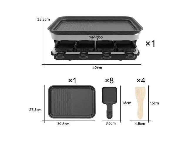 Grillplaat voor 8 - anti-aanbaklaag hengbo - afbeelding 2 van  3