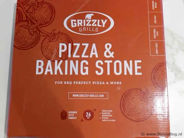 Grizzly grills pizzasteen pizzastone compact ø26 cm - afbeelding 2 van  2