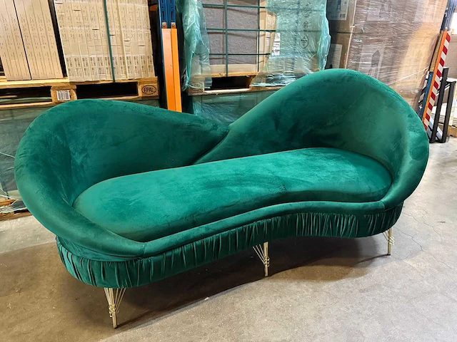Groene hartvormige bank 210 cm - afbeelding 3 van  4