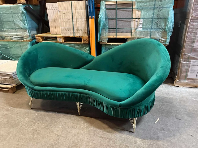 Groene hartvormige bank 210 cm - afbeelding 4 van  4