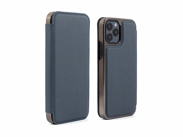 Groenwich blake lederen hoesje voor iphone 12/12 pro compatibel met magsafe draadloos opladen seal grijs - afbeelding 1 van  4
