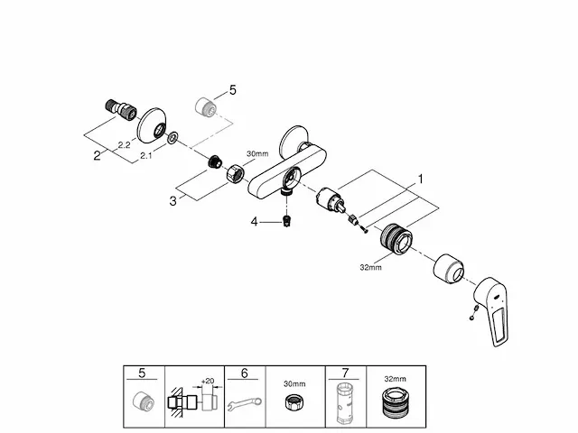 Grohe - start loop - douchemengkraan chroom - afbeelding 3 van  8