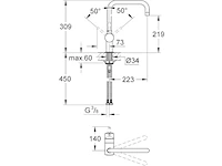 Grohe 32488dc0 minta supersteel keukenkranen - afbeelding 2 van  3