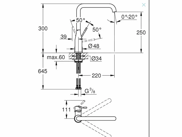 Grohe essence new 30269dl0 keukenmengkraan - afbeelding 3 van  3