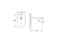 Grohe euroeco cosmopolitan afbouwdeel v wandkraan met uitloop 17cm zonder menging met tranformator 230v chroom - afbeelding 2 van  3