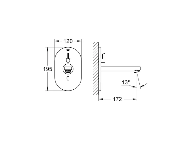 Grohe eurosmart cosmopolitan e bluetooth infrarood elektronische wastafelmengkraan met menging - afbeelding 2 van  2
