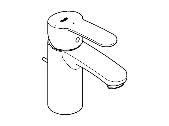 Grohe eurostyle cosmopolitan wastafelkraan standaard uitloop met trek-waste chroom - afbeelding 2 van  4