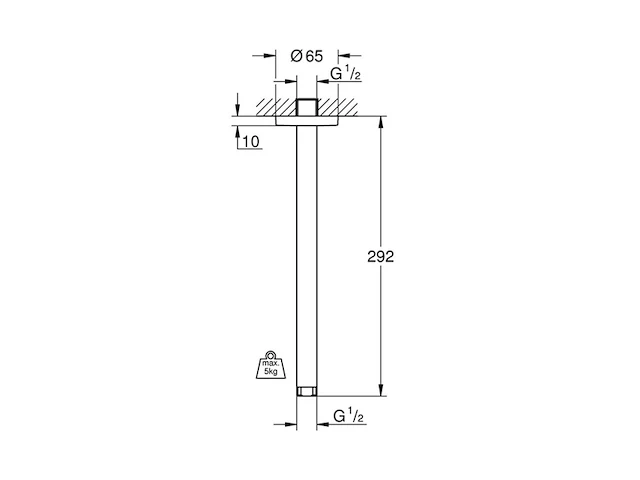 Grohe plafonduitloop rainshower 230mm chroom - afbeelding 3 van  4