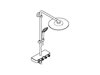 Grohe smartactive 310 multijet thm duo douchesysteem rond ingebouwde thermostaat 3 straalsoorten grafiet geborsteld - afbeelding 4 van  4