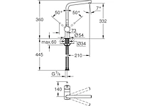 Grohe31375dc0 minta keukenkraan luitloop supersteel - afbeelding 2 van  4
