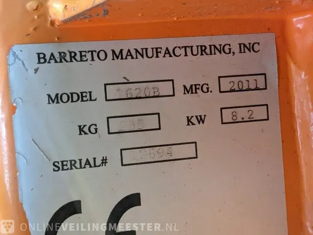 Grondfreesmachine barreto, e1620b, bouwjaar 2012 - afbeelding 8 van  16