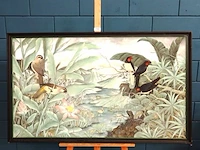 Groot balinees schilderij in houten lijst - afbeelding 2 van  5
