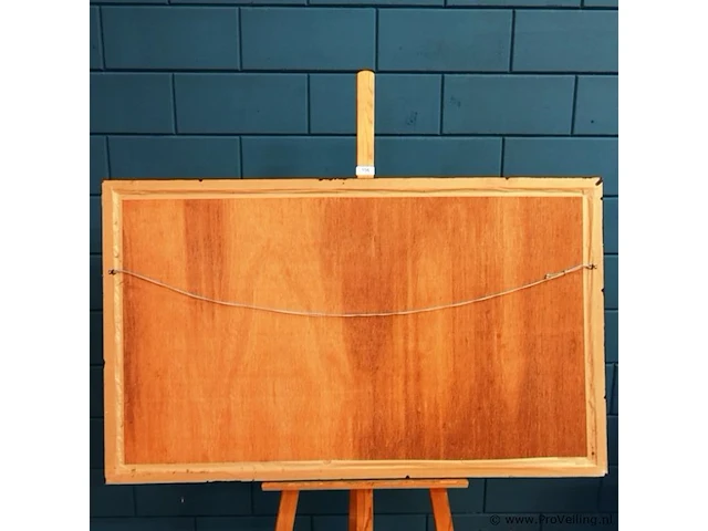 Groot balinees schilderij in houten lijst - afbeelding 5 van  5
