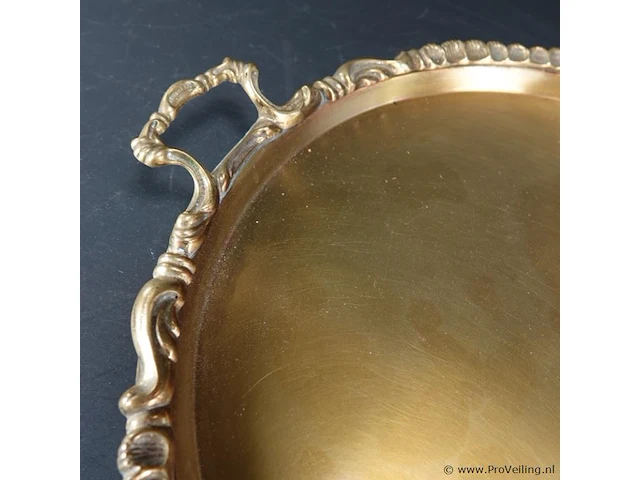 Groot brons/koper/messing dienblad - afbeelding 4 van  5