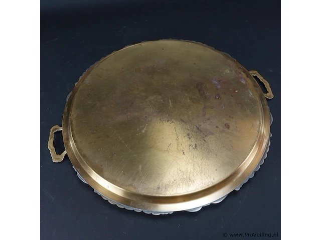 Groot brons/koper/messing dienblad - afbeelding 5 van  5