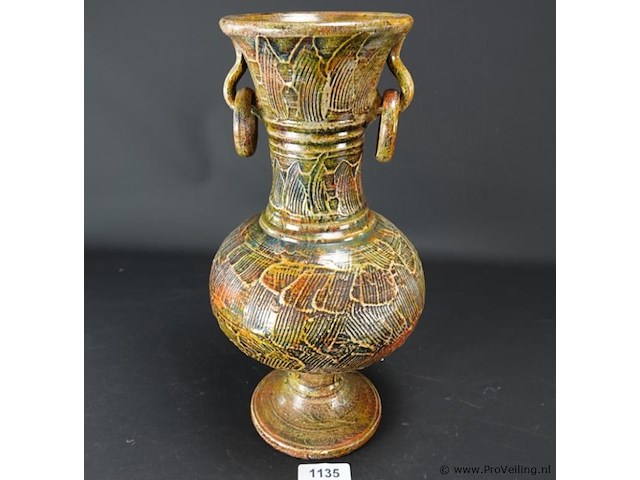 Grote aardewerk ringeloor kan - afbeelding 1 van  5