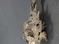 Grote antieke brons met edelstenen mask of mahakala als wierrookhouder - afbeelding 3 van  5