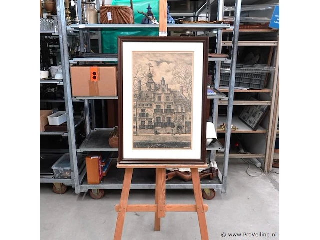 Grote ets berend adrianus bongers het gemeenlandshuis (“huyterhuis”) in delft - afbeelding 1 van  5